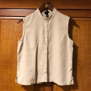 Sleeveless blouse viscose/linen/nylon. Size M